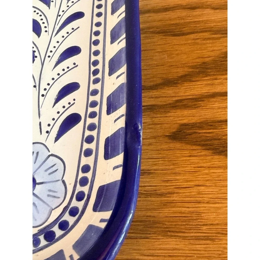 Le Souk Ceramique Blue White Square 9.75
